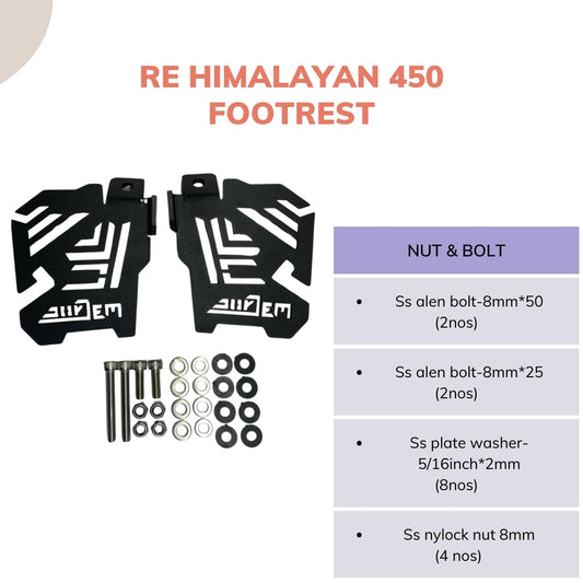 Jorjem pillion footrest  for himalayan 450 (Pair Of Two)